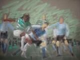 celtic v. St Mirren  Dec. '07 by malize, Drawing, Pastel on Paper